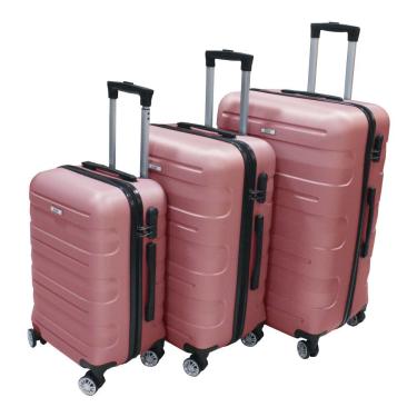 Imagem de Kit Mala De Viagem Hermes 3 Peças 10kg 23kg E 32kg Rose Gold