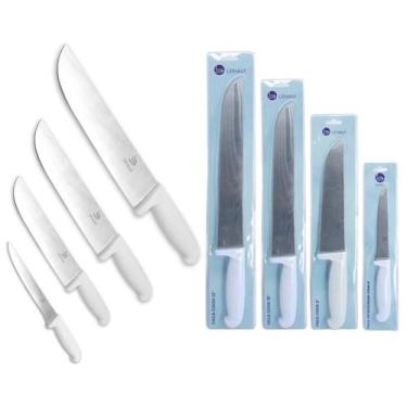 Imagem de Kit 4 Facas Açougue Churrasco Cozinha Carne Aço Profissional - CLICK H