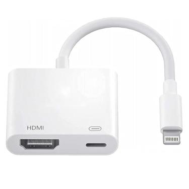 Imagem de AONISHI [Certificado Apple Mfi] Adaptador Av Digital Lightning Para Hdmi, Cabo Conector De Tela Sincronização Vídeo Hd 1080P Com Porta Carregamento Iphone 14, 13, 12, 11, Xs, Xr, X, 8, 7, Ipad Em Hd