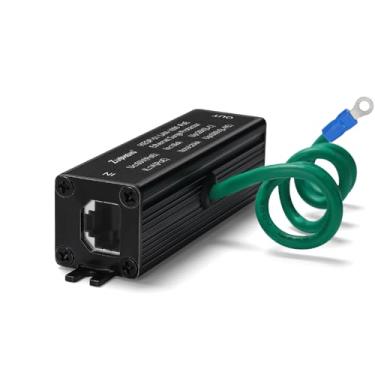 Imagem de Zuomeng Protetor Contra Surtos Ethernet Com Blindagem Metálica, Supressor De Raios Rj45 Para Poe Poe+ E Gigabit Ethernet, Rede Lan Cat5 Cat6, Tubo Descarga Gás Que Não Reduz A Velocidade