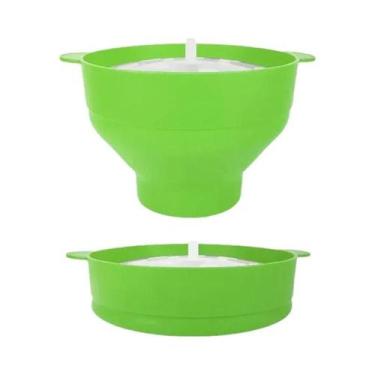 Imagem de Pipoqueira De Vidro Para Micro-ondas Com Tampa Dobrável De Silicone E 