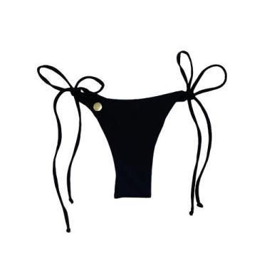 Imagem de Calcinha Lacinho Fio Dental - AC Biquínis, GG, Preto