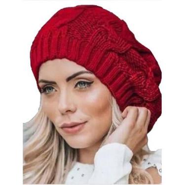 Imagem de Touca Caída Tricô Gorro Boina Beanie Lã Masculina Feminina Macio Quent