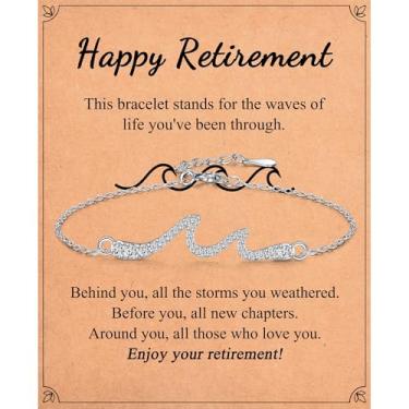 Imagem de IKIATY Presentes inspiradores para mulheres, pulseira inspiradora Wave of Life, Thinking of You Cheer Up Get Well, presentes de incentivo para mulheres amigas, Life is Tough But So Are You, adjustable