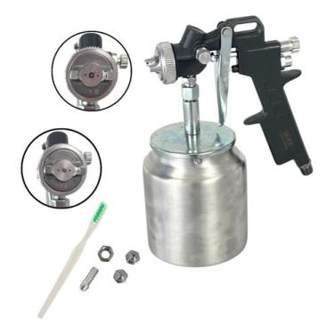 Imagem de Pistola pintura sucção copo 1000ml 3 bicos 1,2 / 1,5 / 1,8 mm - iwpp00