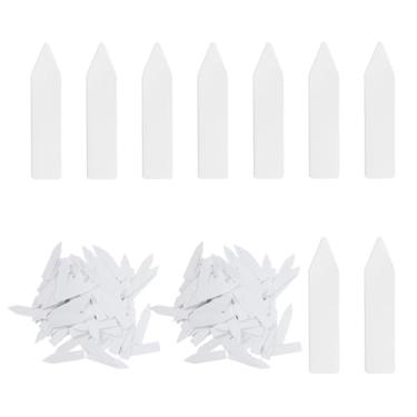 Imagem de Quluxe 200 etiquetas brancas de 5 cm para nome de plantas, estacas, marcadores de jardim de plástico para jardim ao ar livre