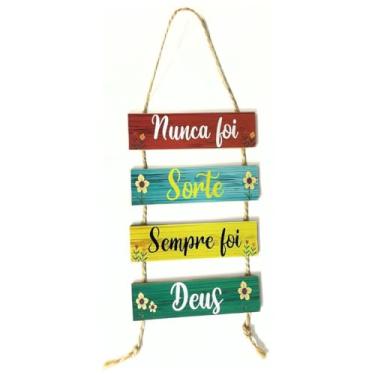 Imagem de PLACA DECORATIVA DE PENDURAR COM FRASES MOTIVACIONAIS PARA PORTA/PAREDE 5x19CM CADA