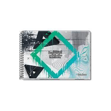 Imagem de Caderno de desenho Pauta Branca escala milimétrica verde 60 folhas