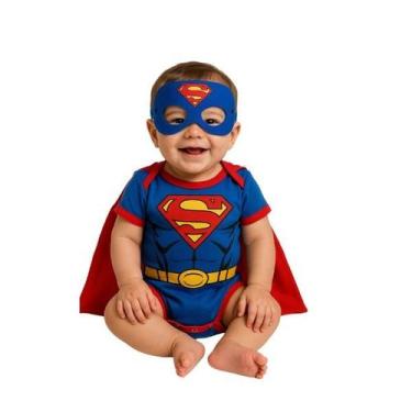 Imagem de Body bebê temático Mesversario Superman com Capa e Máscara - isisbaby,