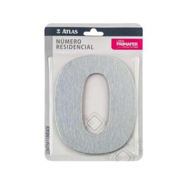 Imagem de Número Residencial Adesivo Cromado 0 Alumínio ACM - Fita 3M VHB - Inte