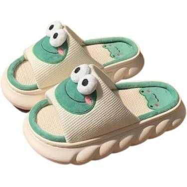 Imagem de Pantufa de Algodão Quentinha Antiderrapante Super Macia Estilo Sapo