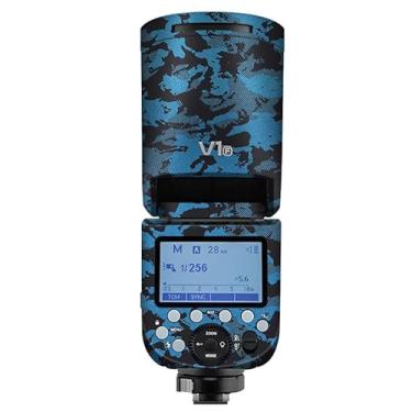 Imagem de Adesivo flash de câmera antiarranhões para Godox V1 Flash Coat Wrap película protetora corporal protetor de corpo capa de pele V1 (azul cavaleiro)