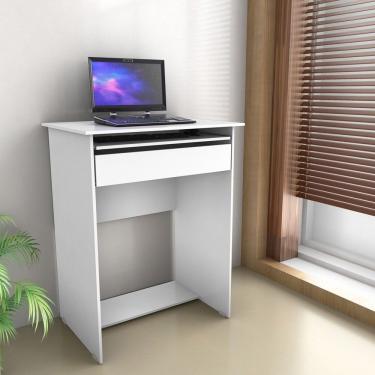 Imagem de Escrivaninha Pequena Com Gaveta E Suporte De Teclado Bella 63cm X 79cm Branco