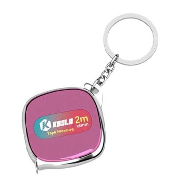 Imagem de Generic Fita métrica para medidas de perda de peso, chaveiro multifuncional, pequena, compacta, macia, retrátil, régua métrica para tecido corporal, Rosa