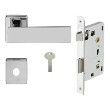 Imagem de FECHADURA METRO LIGHT IMAB BANHEIRO WC ESCOVADA CROMO ACETINADA CA 55MM