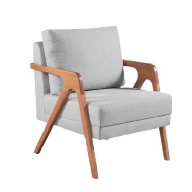 Imagem de Poltrona Mona Luxo Madeira Maciça Tecido Linho - MAGIV ESTOFADOS, Linh