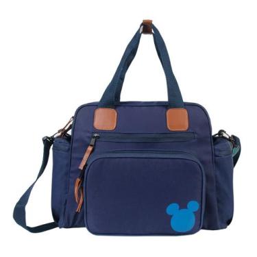 Imagem de Bolsa Maternidade Premium Decorada Mickey Azul com Trocador Babygo