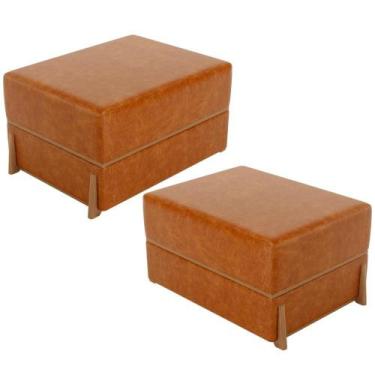 Imagem de Kit 02 Puffs Decorativo Retangular Para Sala de Estar Domus L02 materi