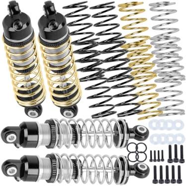 Imagem de hopsupRC Upgrades Part for 1/18 Granite GROM 1/16 MojaveGrom 1/14 Typhon Grom,Big Bore RC Shocks Absorber Damper,Aluminium Front Rear Assembled Full Metal Shocks,4PCS Silver