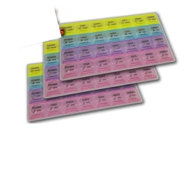 Imagem de Kit Organizador Porta Comprimidos Remédios Medicamentos Semanal(3 UNIDADES)