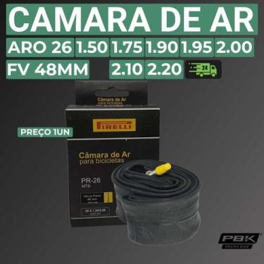 Imagem de Câmara de Ar Bicicleta Aro 26 1.50 e 2.220 com Válvula Presta 48mm Pir