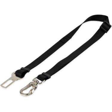 Imagem de Cinto de Segurança Pet Universal, Coleira Adaptador Ajustável, Resistente para Cães e Gatos (Preto)