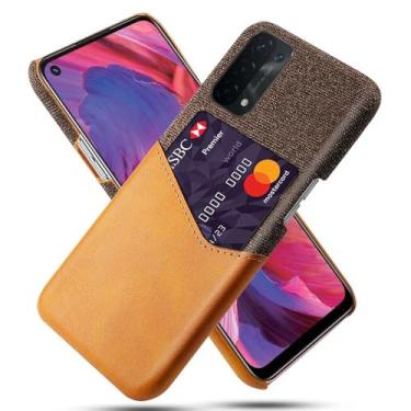 Imagem de Capa para OPPO A74 5G,Anti-deslizamento,Proteção contra quedas de 360°,Resistência à impressão digital,Tela e caso de couro PU com 1 slot de cartão atrás-Brown