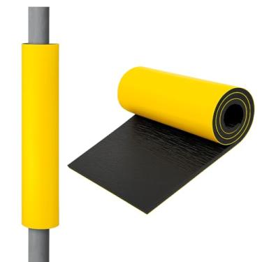 Imagem de Puznlw Protetor Autoadesivo Para Postes De Garagem, Porão Encaixe Firme E Seguro, Poste Basquete Ideal Playground (99 X 16 Pol.) Amarelo