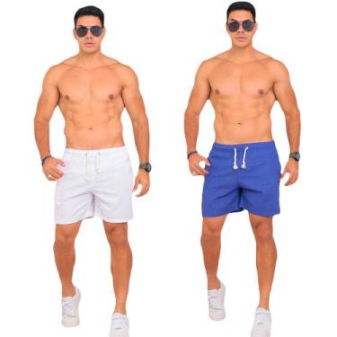 Imagem de Kit 2 Shorts Masculino Casual Linho Liso Confortável Leve - Obstinate,