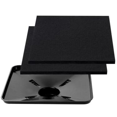 Imagem de TULLWCY Bandeja de drenagem de transmissão 17892 para Lisle, bandeja grande de captura de fluido quadrada com 2 peças de almofada de ralo de óleo de 55 cm serve para muitos funis diferentes