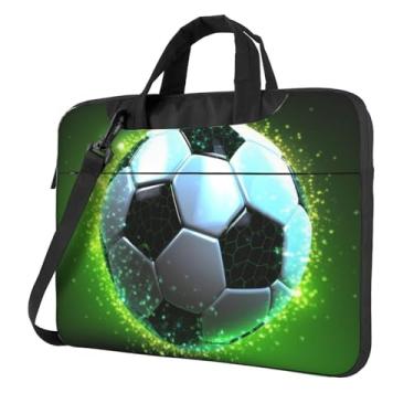 Imagem de Capa para laptop com bola de futebol legal à prova de choque capa protetora para notebook bolsa portátil para laptop bolsa à prova d'água para homens e mulheres, Preto, 13 inch