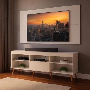 Imagem de Painel com Rack para TV até 65 polegadas Retrô com Suporte - Multimóve
