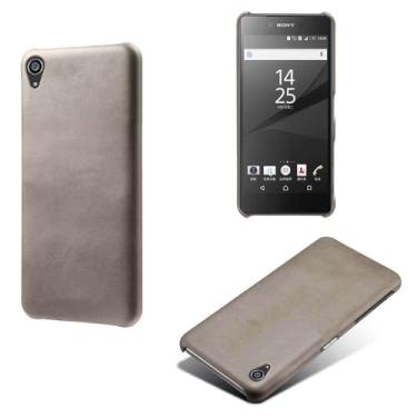 Imagem de Capa para Sony Xperia Z5 Premium,Proteção contra quedas,Casca de volta de cor sólida simples,Design de couro de imitação de plástico-Gray
