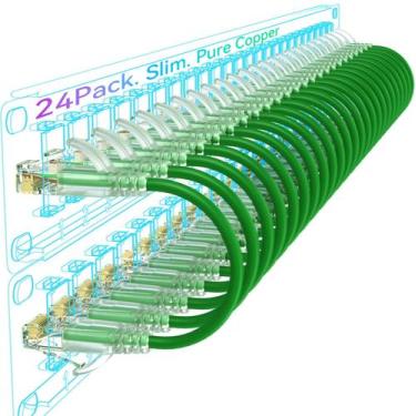 Imagem de Cabo de conexão Ethernet Sokqovt Cat6a Slim 0,15 m 10G 550 MHz