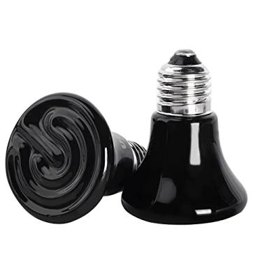 Imagem de KIMROO Mini lâmpada de calor para répteis 50W (pacote com 2) base E26/E27, AC110V, emissor de calor de cerâmica infravermelho para animais de estimação ou répteis como lagarto, tartaruga, chocadeira