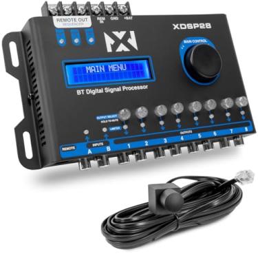 Imagem de NVX Processador de sinal digital EQ paramétrico (DSP) XDSP28 de 15 bandas X-Series 8 canais com visor LCD, Bluetooth integrado e controle remoto de nível