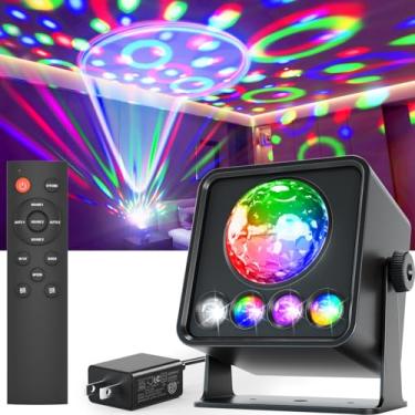 Imagem de Bola de discoteca, luz de bola de discoteca caivimvn luzes de festa ativadas por som com controle remoto, luzes de DJ de controle remoto, 7 modos de cor luz de discoteca para sala de casa, festas de dança, aniversário, bar, pub, clube de karaokê Natal casamento
