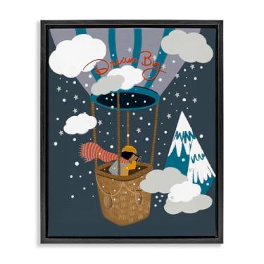 Imagem de Stupell Industries Dream Big Balloon View Black Framed Floater Canvas Wall Art Design por Lori Mosley, 78 x 63 cm