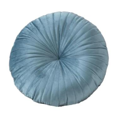 Imagem de IEUDNS Almofada de chão redonda de abóbora, decoração para casa, almofada de chão criativa premium, macia para cadeira, sofá-cama, sala de trabalho, quarto, Lago Azul