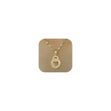 Imagem de Zurlcdye Colar de strass delicado dourado com pingente infinito para mulheres, joias, festivais, formaturas, casamentos, festas, acessórios, presentes de aniversário para ela, Zinco, Sem Pedra