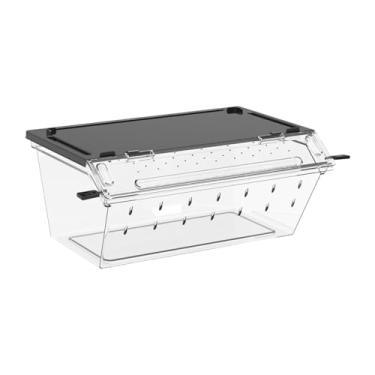 Imagem de Whtkoph Caixa de Criação de Répteis, Transparente, Recinto Portátil, Habitat Animal, Gaiola, Incubadora para Escorpiões, Lagartixas, Cobras, preto