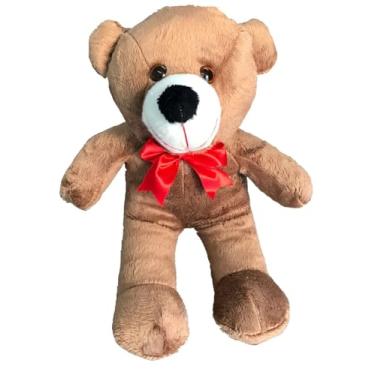 Imagem de Urso De Pelúcia Gigante Teddy Ursinho 50 cm Macio C/Laço Vermelho (Mel)