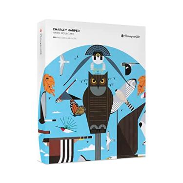 Imagem de Pomegranate 500-Piece Circular Jigsaw Puzzle for Adults, Charley Harper's Hawk Mountain, Matte Finish, Snug Fit