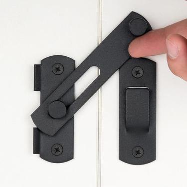 Imagem de Fechos de porta de celeiro INIRET em aço inoxidável preto fosco 10x7cm
