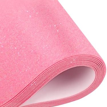 Imagem de 10 folhas de espuma com glitter para artesanato, papel cartolina A4, papel adesivo autoadesivo para decoração de dia dos pais, decoração de mesa, scrapbook de construção, decoração de festa (rosa)