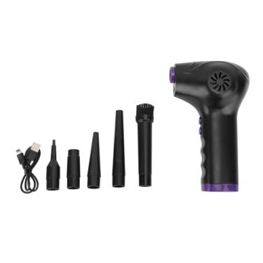 Imagem de Air Duster sem fio Duster de ar poderoso soprador de poeira 60000rpm 2 Velocidade Limpador de teclado recarregável com 5 bocais e luz para assentos de carros de eletrônica Limpeza