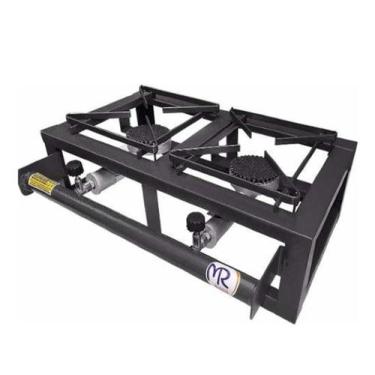 Imagem de Fogão Portátil 2 Boca De Mesa Alta Pressão Com Grelha 20X20 - A.R Vari