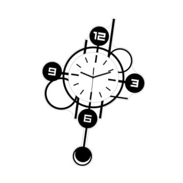 Imagem de Bothyi Relógio de parede tipo pêndulo, relógio de parede moderno em acrílico, silencioso, decoração para casa, sala de jantar, quarto, Branco 50cm