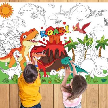 Imagem de Pôster para colorir Nicime Dinosaur 110x80cm com foto para crianças