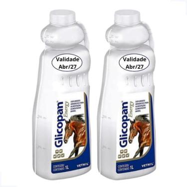 Imagem de Kit 2 Glicopan Energy 1L Vetnil Suplemento Aminoácido para Cavalos